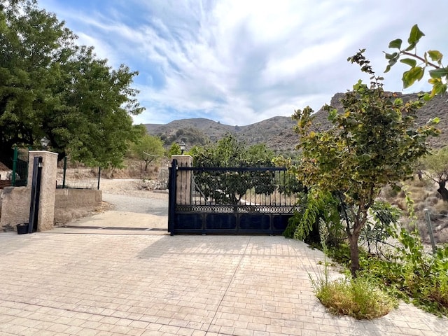 Entrance to the pool parking area