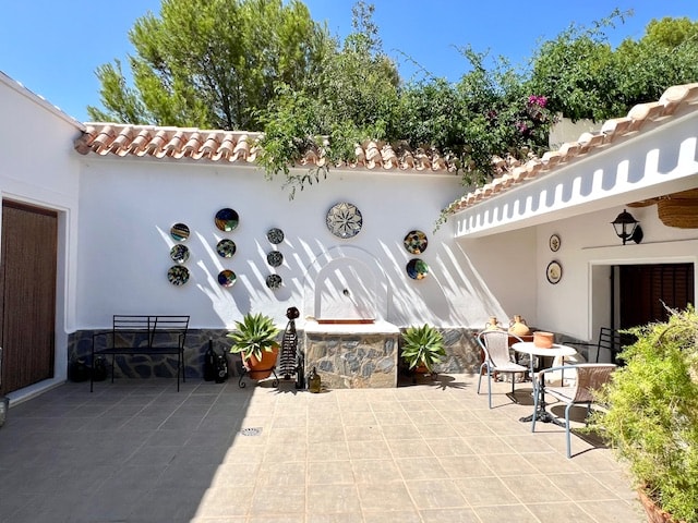 Traditional whitewashed Andalusian courtyard